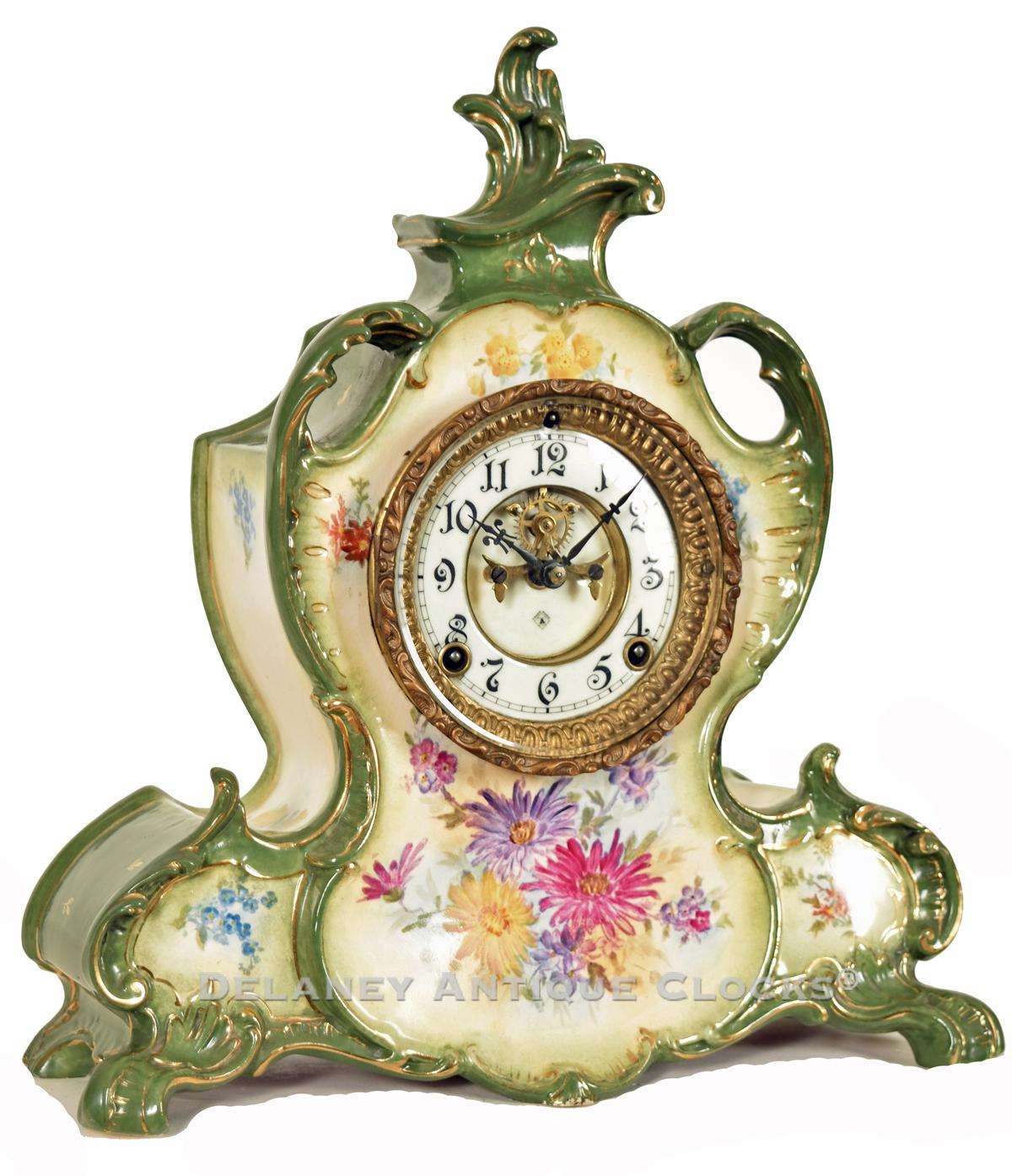 Royal Bonn Style high quality Porcelain Mantle Clock